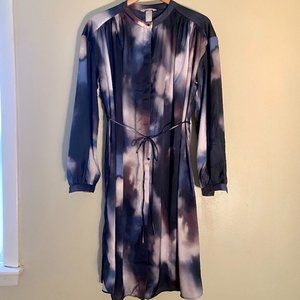 Satin Midi Shirt Dress